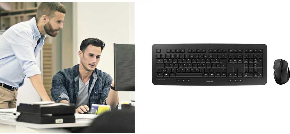 CHERRY DW 5100 klaviatūra Radijo dažnio belaidė Anglų (JAV) Juoda