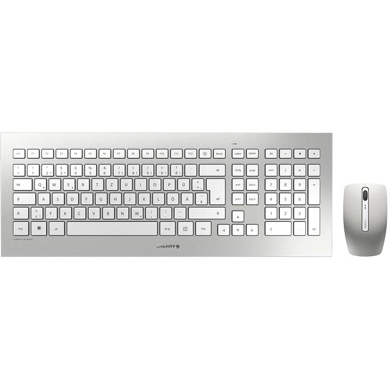 CHERRY DW 8000 klaviatūra Radijo dažnio belaidė QWERTZ Vokiečių Sidabras, Balta