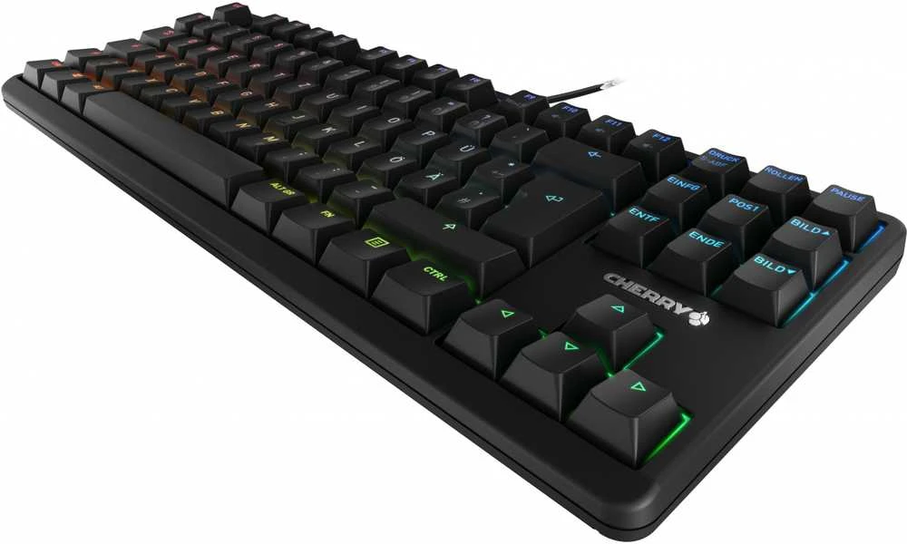 Klaviatūra CHERRY G80-3000N RGB TKL MX tylūs raudoni jungikliai, DE-išdėstymas, juodas