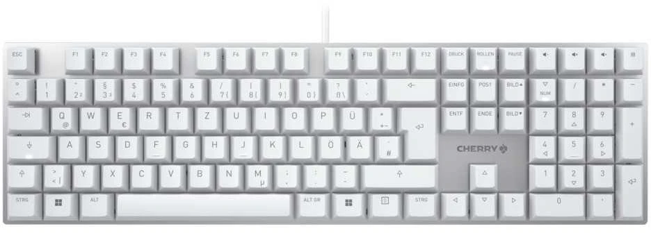 Cherry Klaviatūra KC 200 MX MX2A SILENT Raudonas [DE] baltas/sidabrinis MX2A SILENT Raudonas Switch