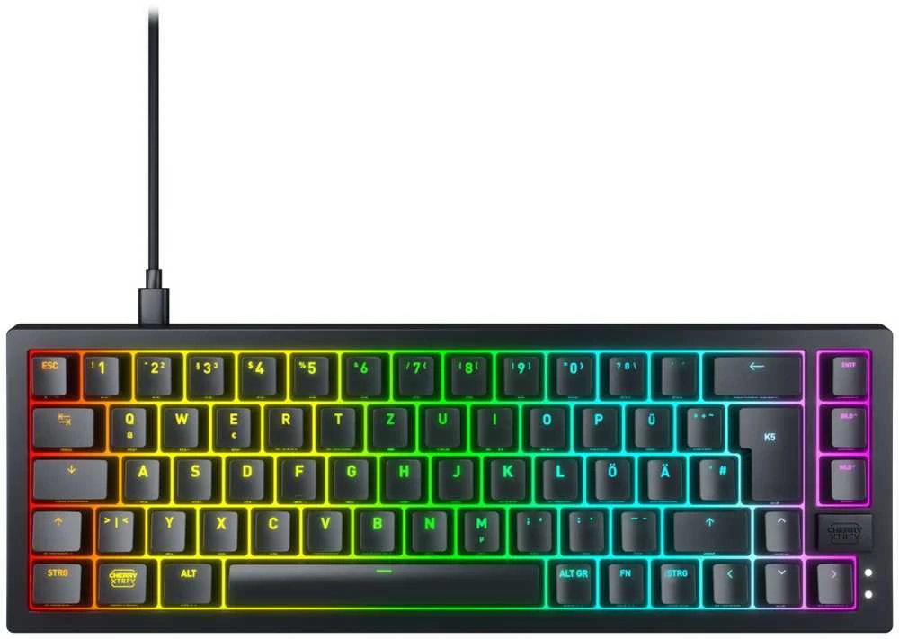 Cherry Klaviatūra XTRFY K5V2 RGB Compact Gaming MX2A Raudona [DE] Juodas