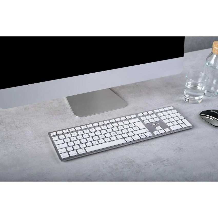 CHERRY KW 9100 SLIM - Klaviatūra - QWERTZ - Deutsch - baltas, Sidabrinė