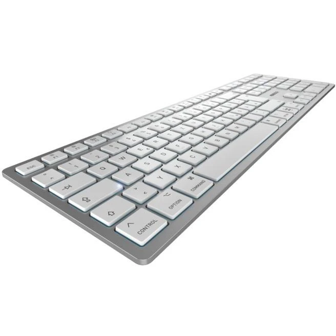 CHERRY KW 9100 SLIM - Klaviatūra - QWERTZ - Deutsch - baltas, Sidabrinė