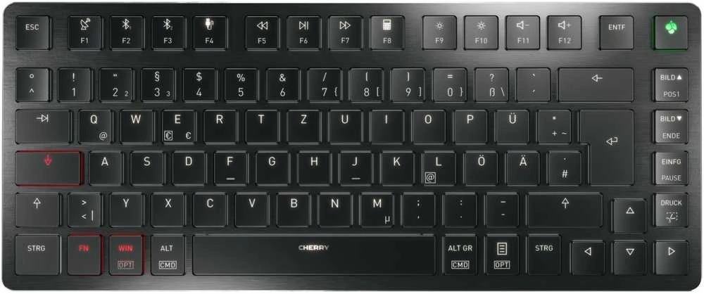 CHERRY KW X ULP 2.0 MINI, klaviatūra - juodas, DE-išdėstymas, Cherry MX Ultra Low Profile Tactile