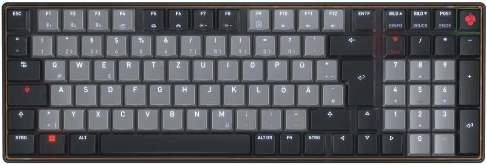 Klaviatūra Cherry KW 550 MX LP TKL išdėstymas DE Juodas