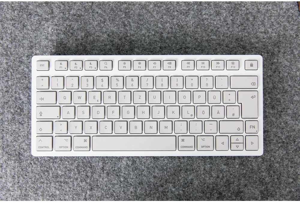 Klaviatūra CHERRY KW 7100 MINI BT FOR MAC/DE LAYOUT MOONLIGHT Baltas