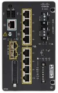 Šakotuvas „Cisco IoT“ komutatorius su „Cisco Catalyst IE3300“ ir 8 vario jungtimis bei 2 GE SPF moduliu