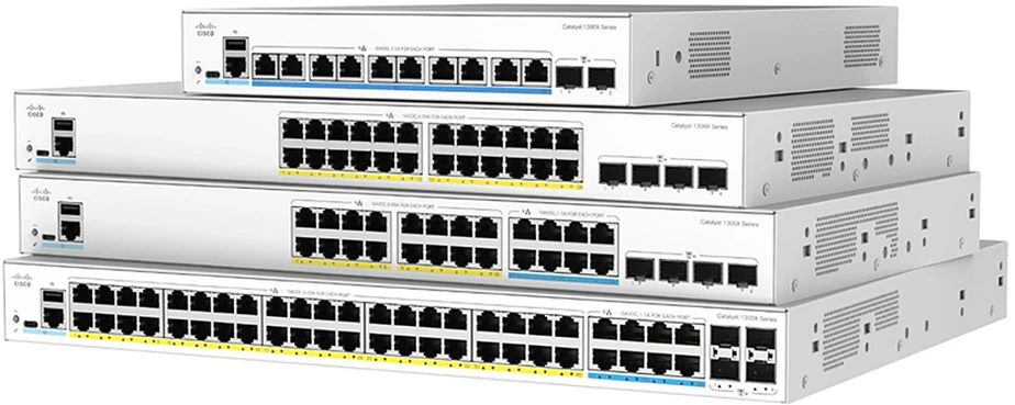Šakotuvas „Cisco Small Business“ „Cisco Catalyst 1300X“ 48 prievadų GE 4x10G SFP+