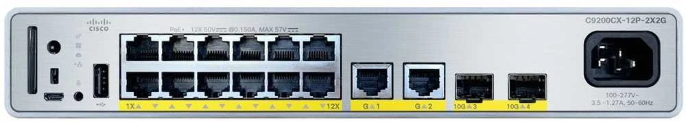 Šakotuvas Cisco Catalyst 9000 kompaktiškas komutatorius su 12 prievadų PoE+ 240W ADV