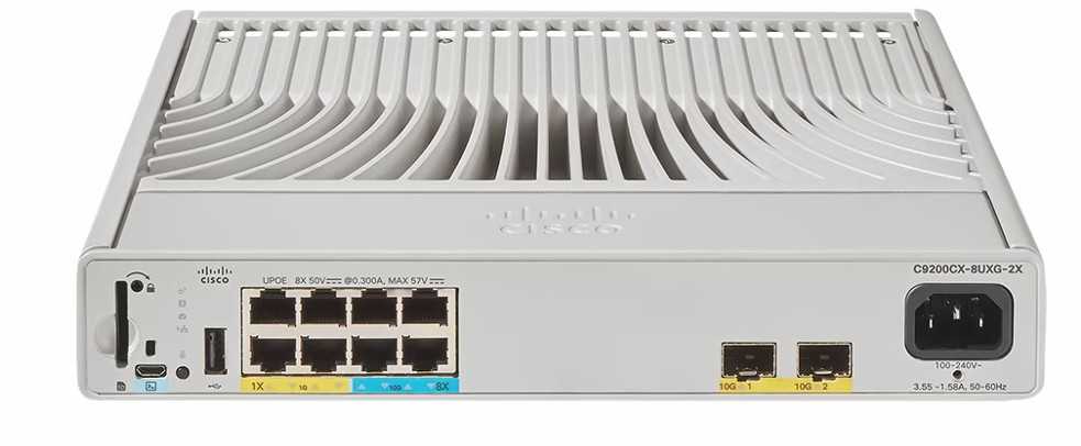 Šakotuvas Cisco Port „CATALYST 9000“ kompaktiškas komutatorius – 8 prievadų „UPOE“ su 4XMGIG240WE