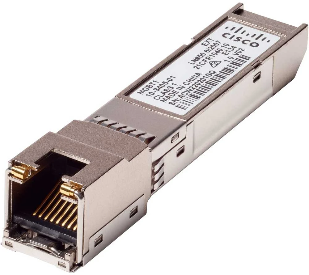 Šakotuvas Cisco Gigabit Ethernet LH Mini-GBIC SFP siųstuvas-imtuvas – 1000Base-T – 100 m – 1310 nm – RJ-45