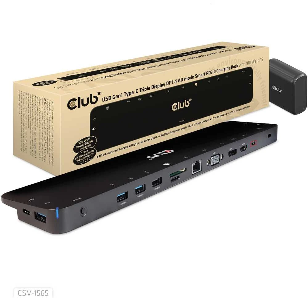 Club 3D USB-C stotis / replikatorius (CSV-1565)