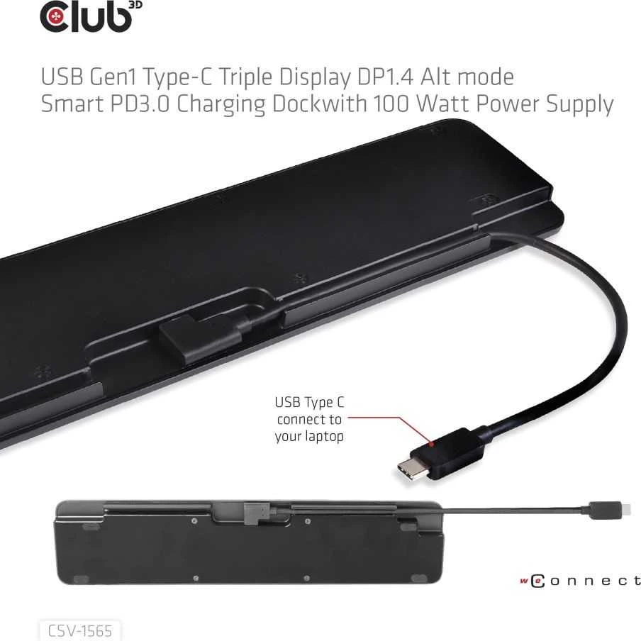 Club 3D USB-C stotis / replikatorius (CSV-1565)