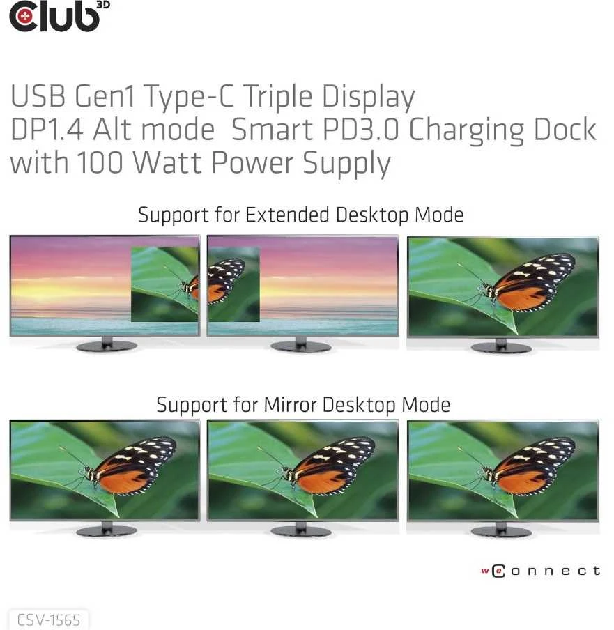 Club 3D USB-C stotis / replikatorius (CSV-1565)