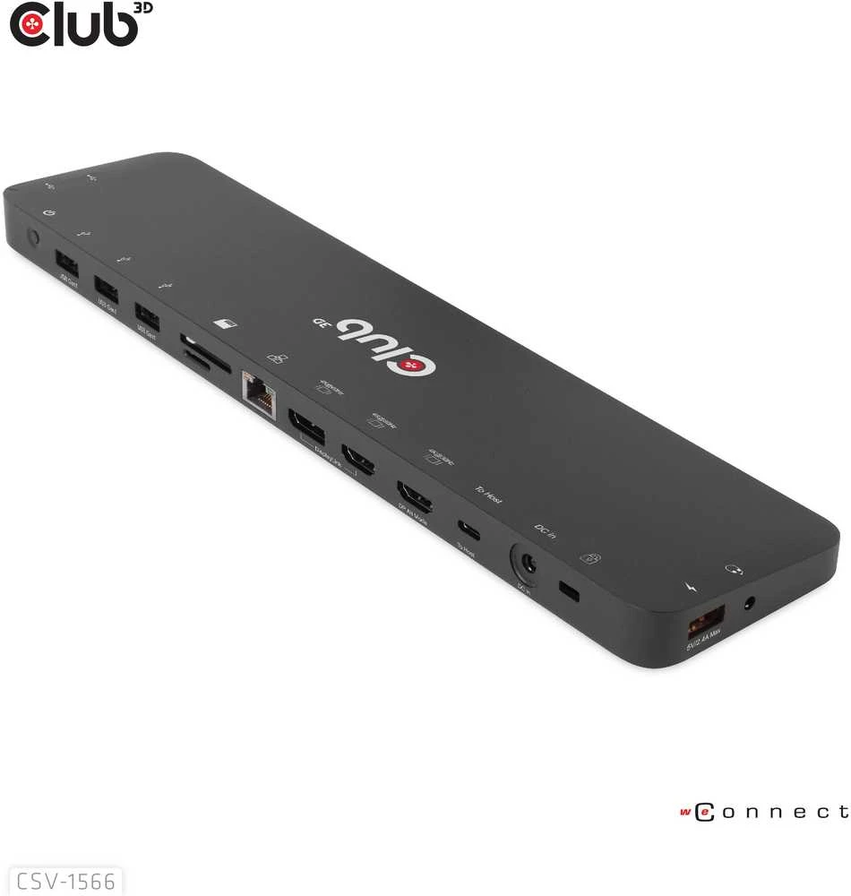 Club 3D USB Gen1 Type-C Triple Ekranas DP Alt Mode PD Docking Station 120W