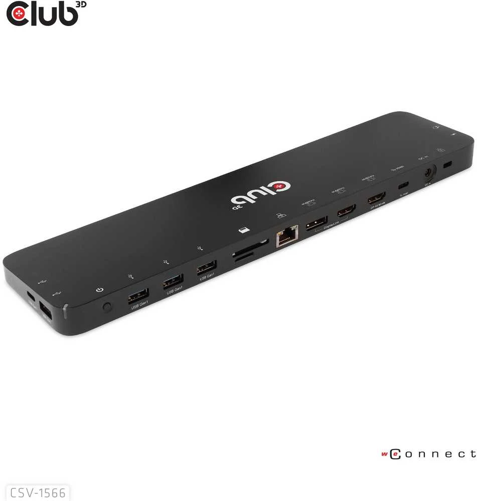 Club 3D USB Gen1 Type-C Triple Ekranas DP Alt Mode PD Docking Station 120W