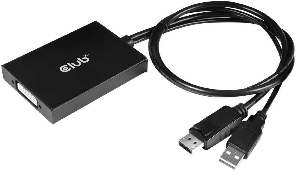 Club 3D CLD CLUB3D CAC-1010-A vaizdo kabelio adapteris 0,6 m DisplayPort DVI-D + USB Juoda