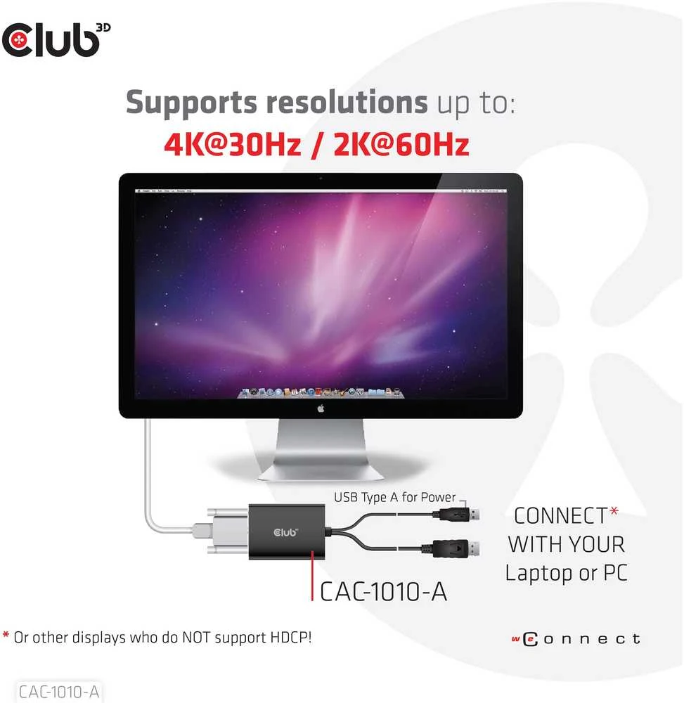 Club 3D CLD CLUB3D CAC-1010-A vaizdo kabelio adapteris 0,6 m DisplayPort DVI-D + USB Juoda