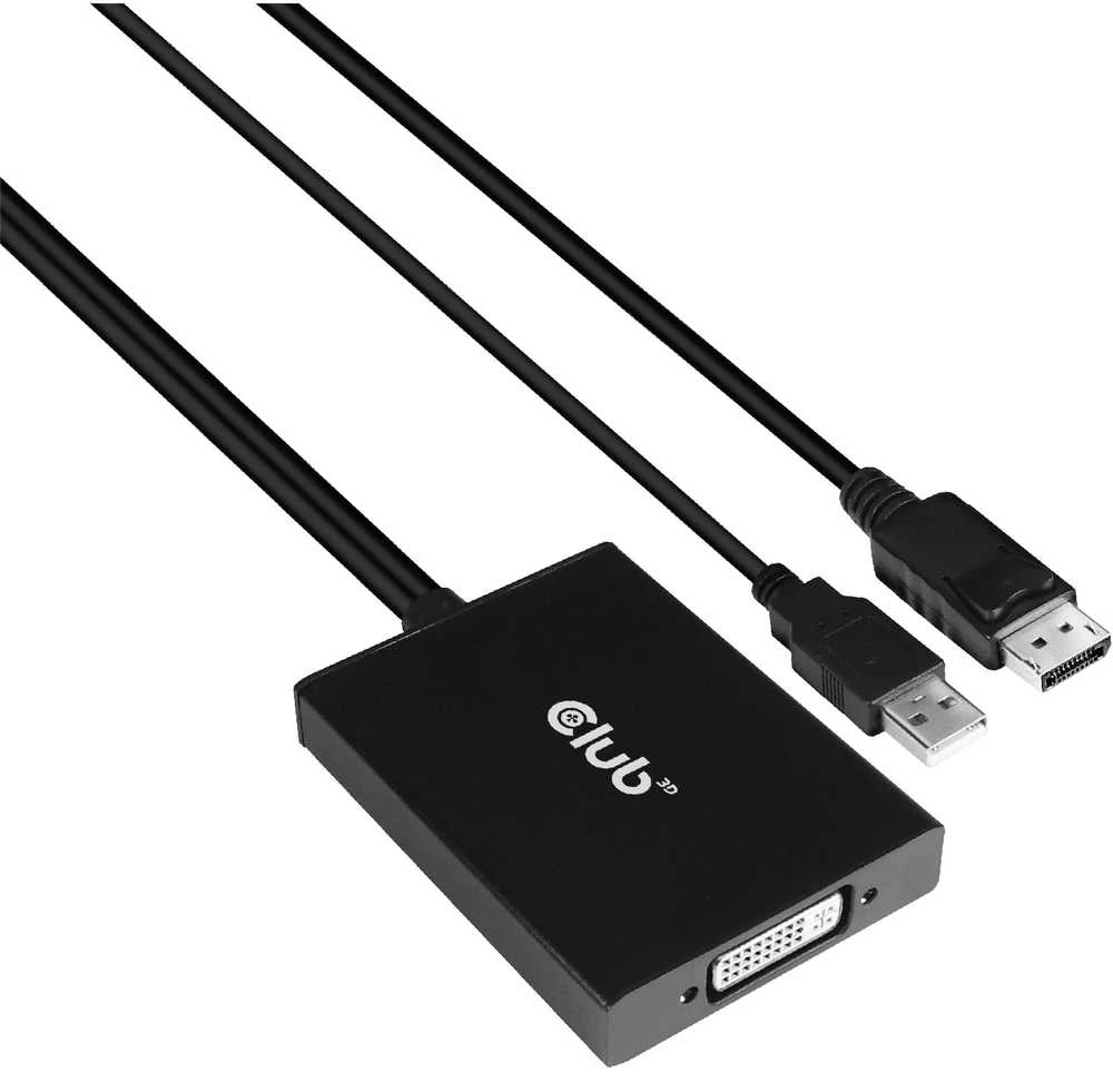 Club 3D CLD CLUB3D CAC-1010-A vaizdo kabelio adapteris 0,6 m DisplayPort DVI-D + USB Juoda