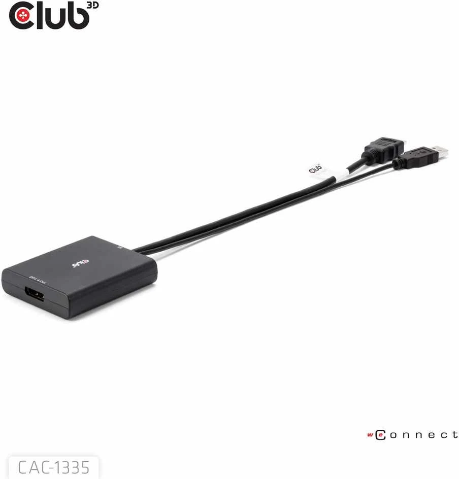 Club 3D HDMI + Micro USB į DisplayPort 4K120Hz/8K30Hz aktyvus adapteris
