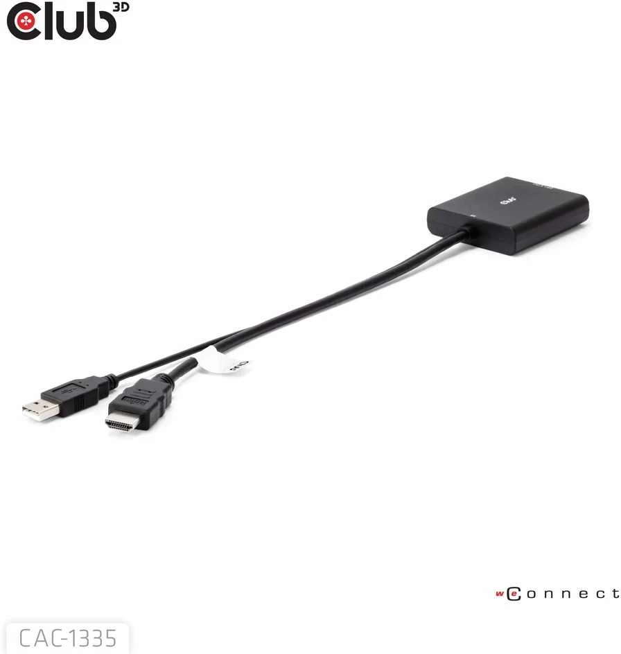 Club 3D HDMI + Micro USB į DisplayPort 4K120Hz/8K30Hz aktyvus adapteris