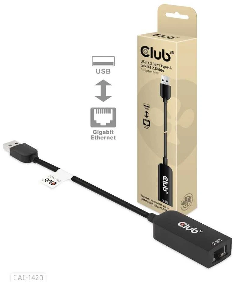Club 3D CLUB3D cac-1420 usb A Eternetas Juoda
