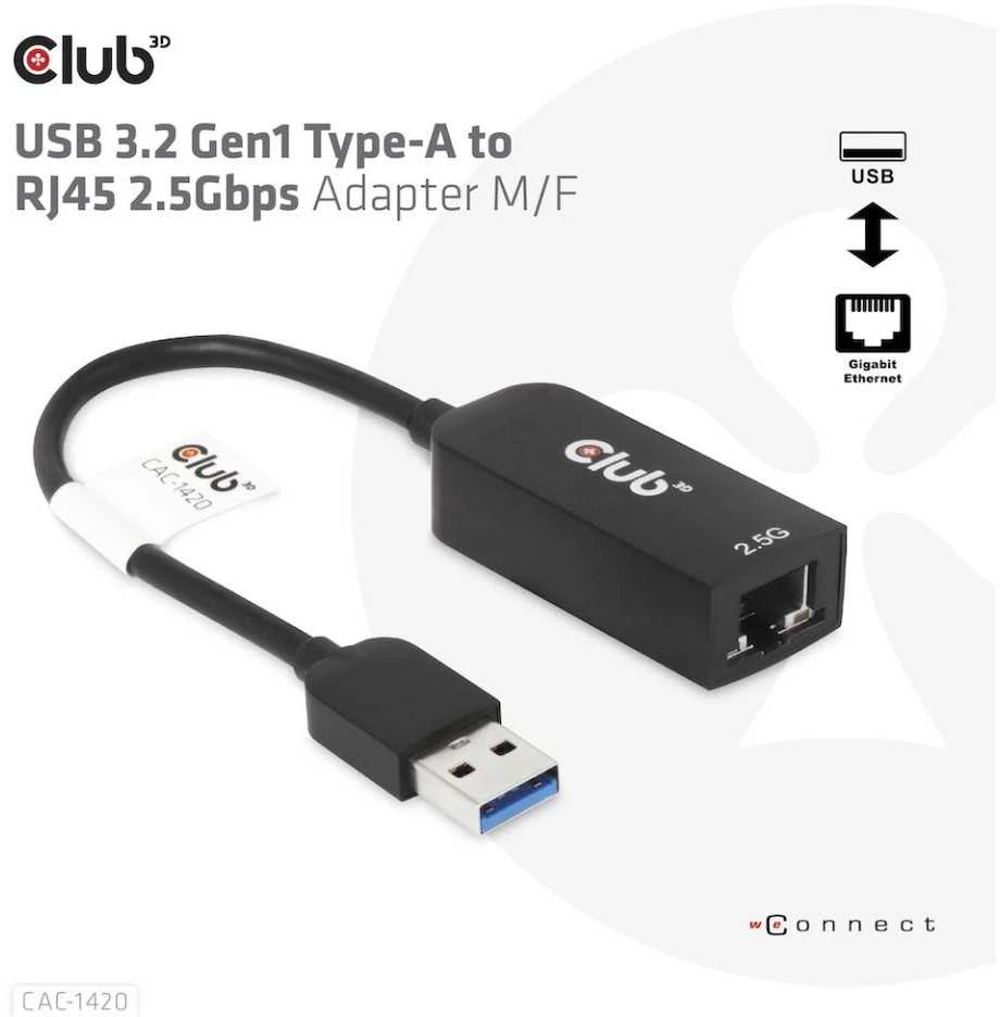 Club 3D CLUB3D cac-1420 usb A Eternetas Juoda