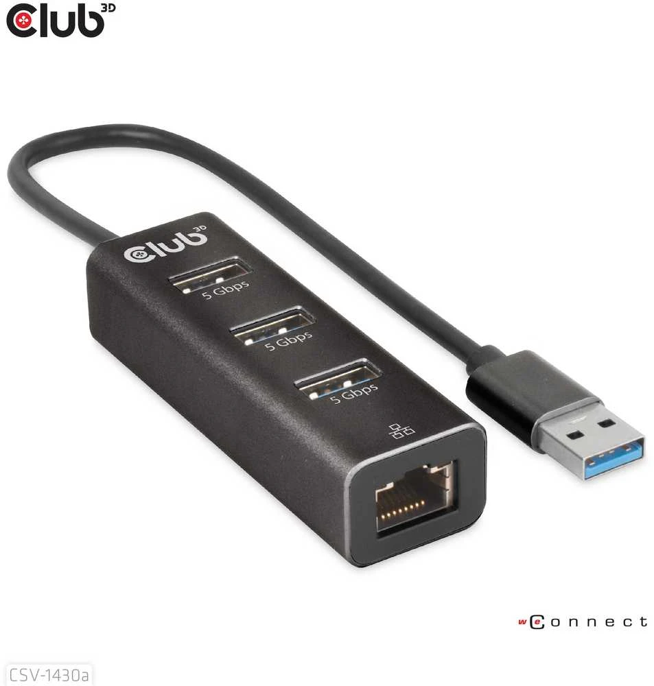 Club 3D Įvesties/išvesties šakotuvas USB3.2 3 prievadų/CSV-1430A CLUB3D