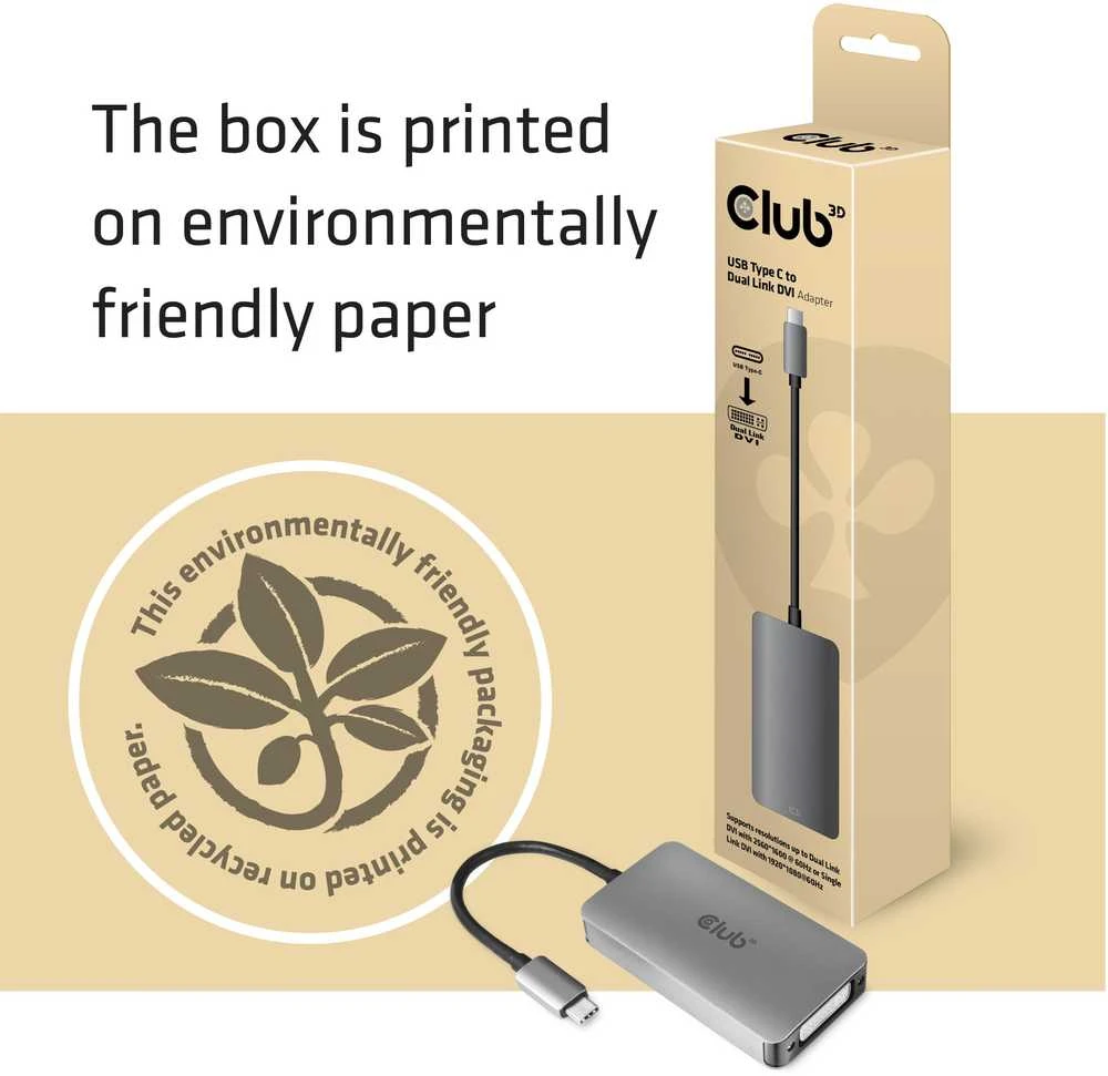 USB adapteris Club 3D USB-C – DVI Sidabrinis (CAC-1510)