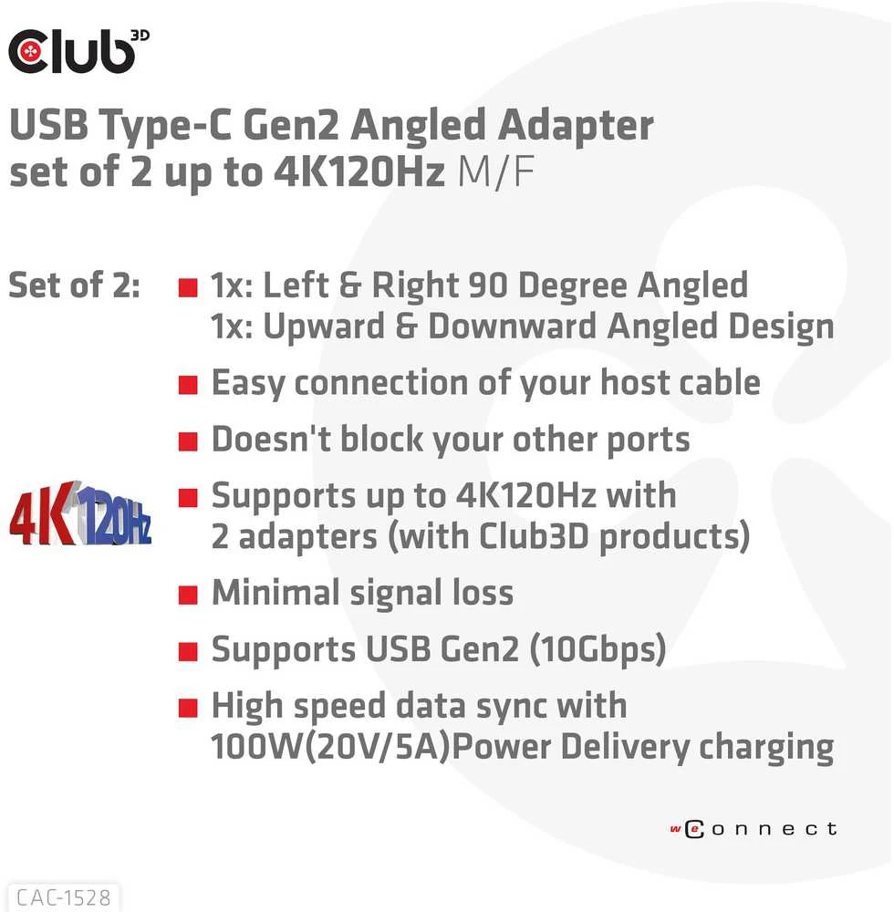Adapteris USB Club 3D USB-C – USB-C Juodas (CAC-1528)
