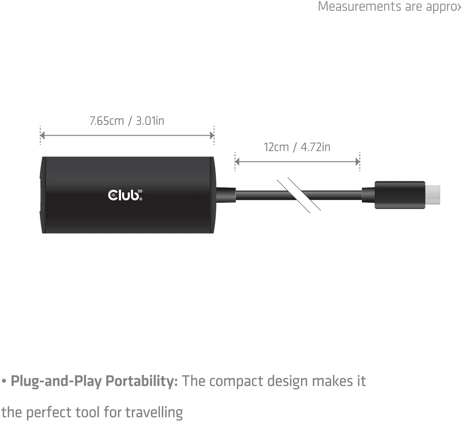 USB adapteris Club 3D Club3D adapteris USB-C > RJ45 10Gbps St/Bu mažmeninė prekyba