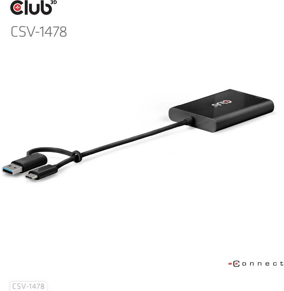 Club 3D Club3D adapteris USB-C (USB A adapteris) > 2x DP 4K@60Hz St/Bu mažmeninė prekyba