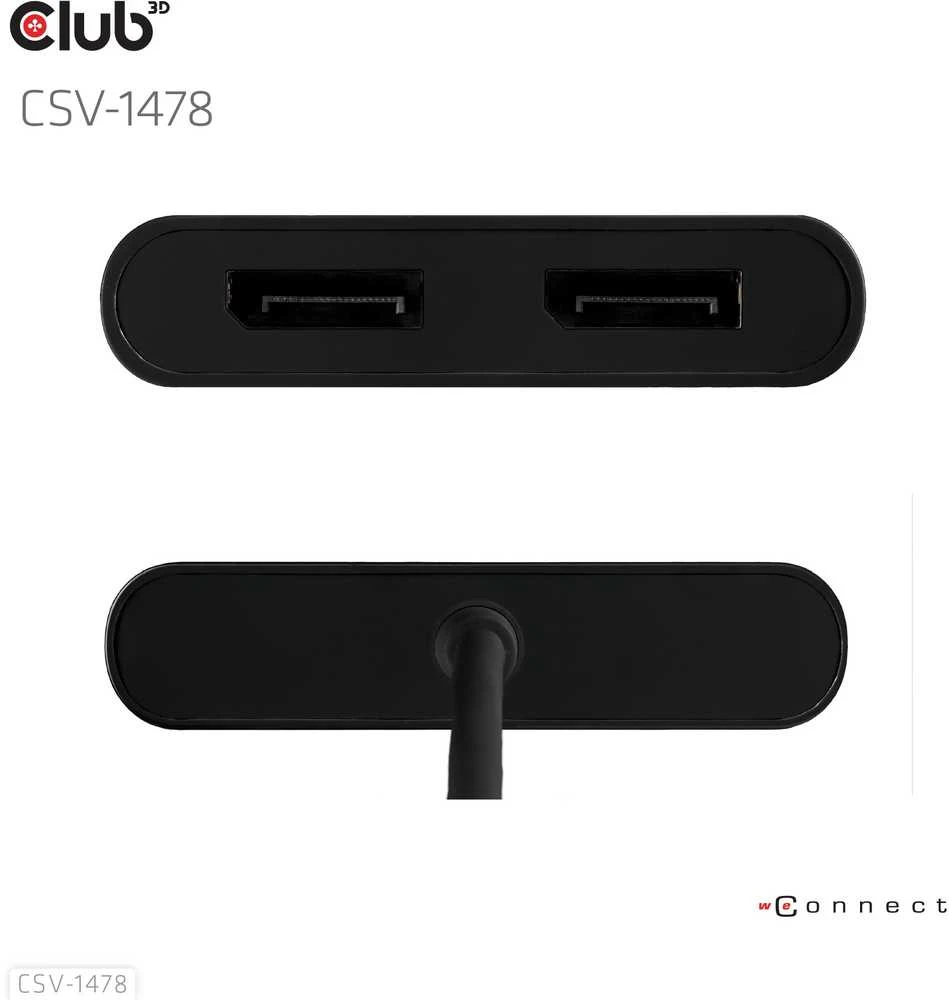 Club 3D Club3D adapteris USB-C (USB A adapteris) > 2x DP 4K@60Hz St/Bu mažmeninė prekyba