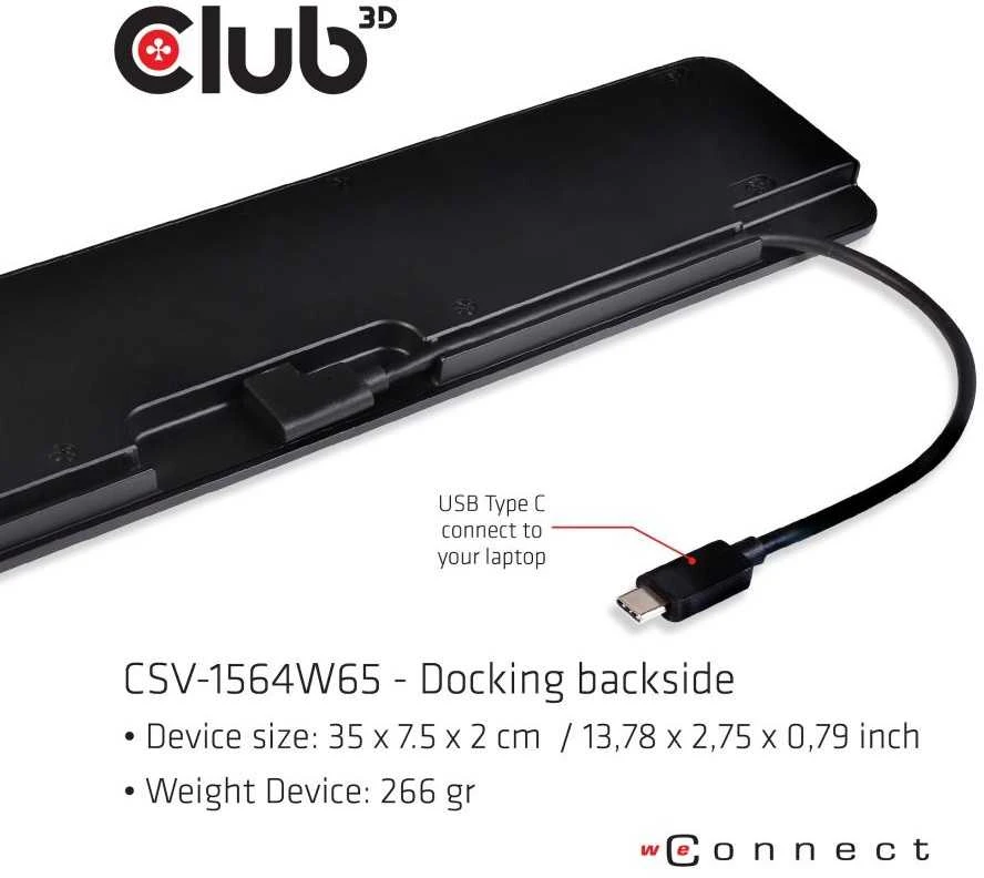 Club 3D įkrovimo dokas USB-C (CSV-1564W65)