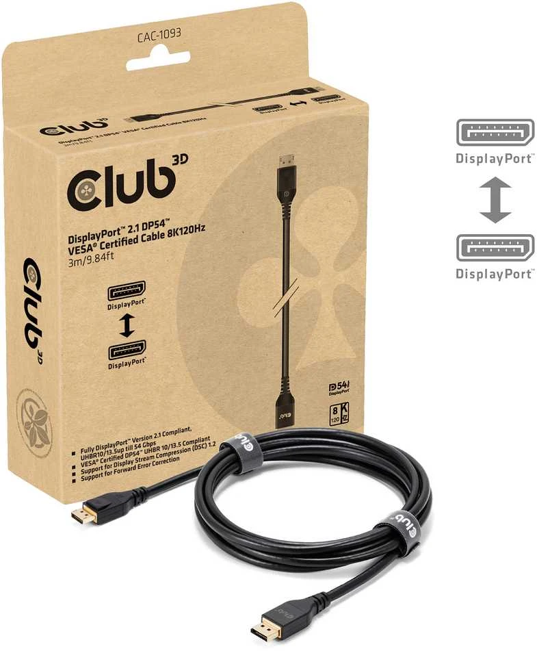 Club 3D CLUB3D CAC-1093 kabelis DisplayPort 3 m Juodas