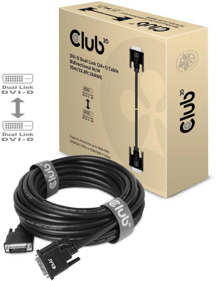 Club 3D 10m DVI-D kabelis su dezute