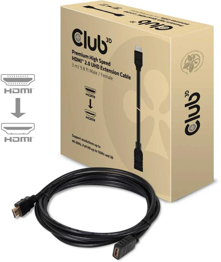 Kabelis Club 3D HDMI - HDMI 3m juoda (CAC-1321)