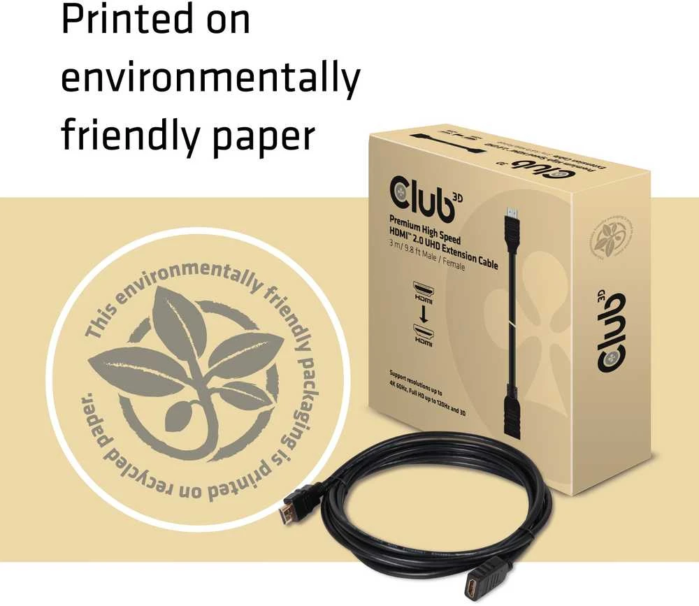 Kabelis Club 3D HDMI - HDMI 3m juoda (CAC-1321)