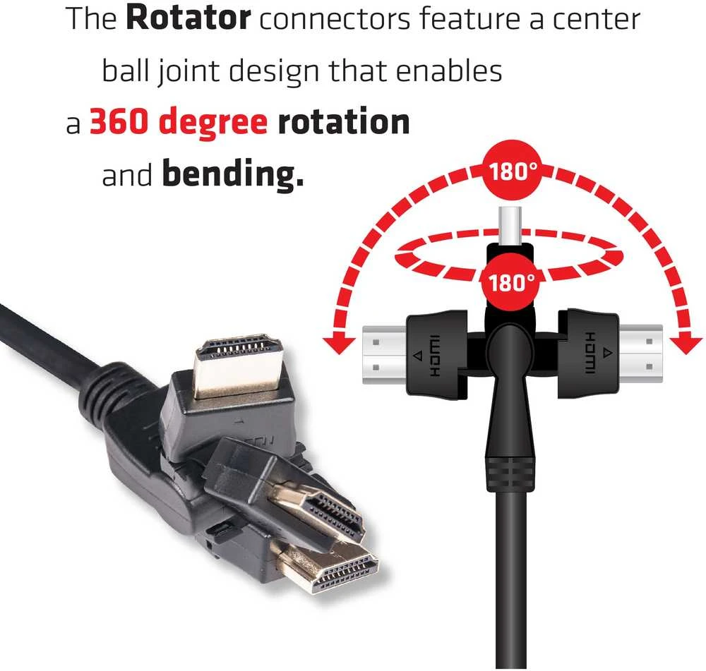 Club 3D CLUB3D HDMI 2.0 4K60Hz UHD 360 laipsnių sukamasis kabelis 2m/6.74ft