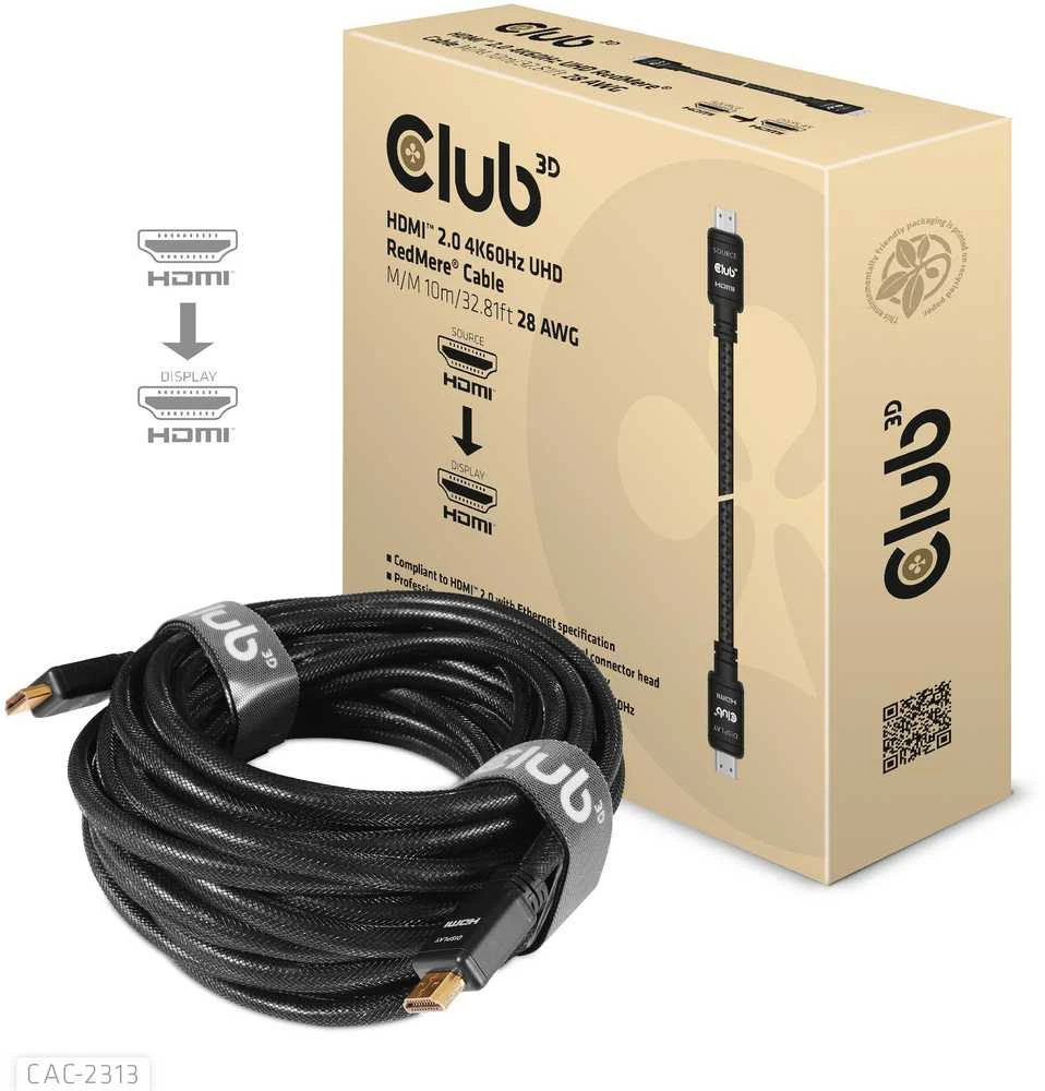 CLUB 3D HDMI 2.0 4K60Hz RedMere laidas 10m