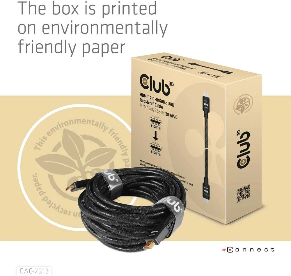 CLUB 3D HDMI 2.0 4K60Hz RedMere laidas 10m