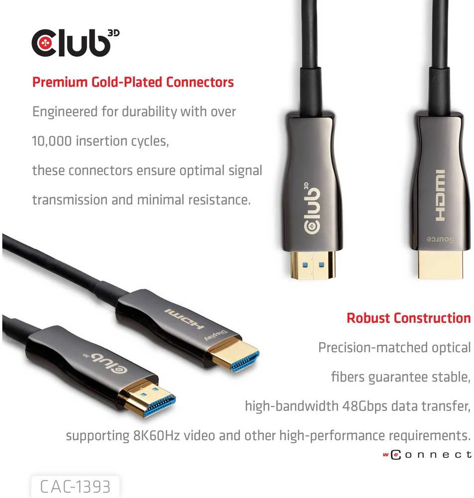 Club 3D CLUB3D CAC-1393 HDMI kabelis 50 m HDMI A tipo (standartinis)