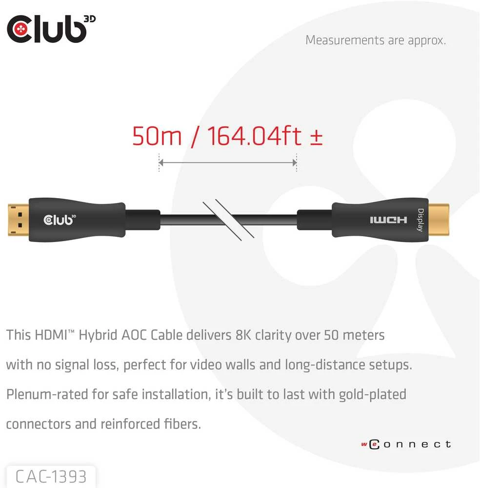 Club 3D CLUB3D CAC-1393 HDMI kabelis 50 m HDMI A tipo (standartinis)