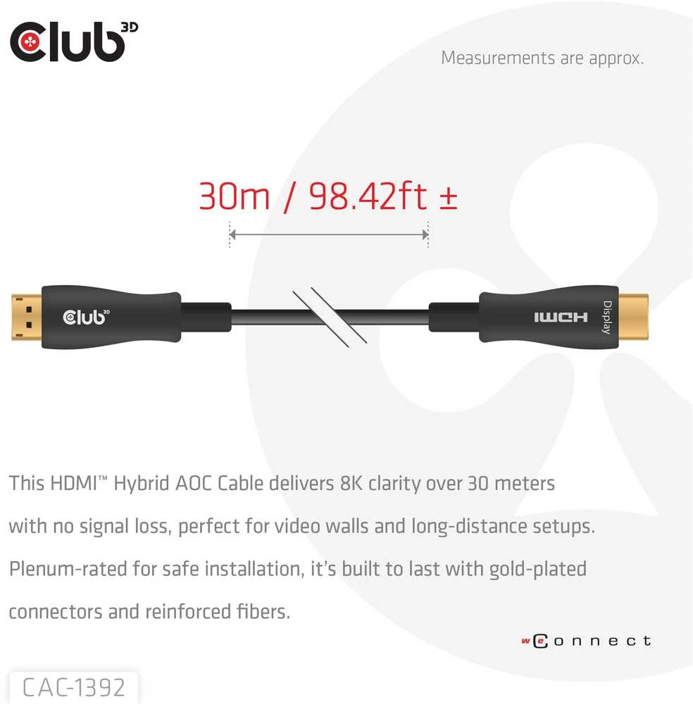 Club 3D CLUB3D CAC-1392 HDMI kabelis 30 m HDMI A tipo (standartinis)