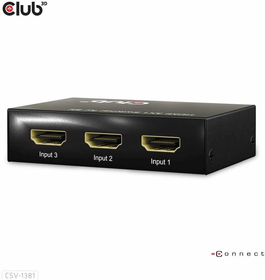 Club 3D Club3D jungiklis 1:3 HDMI 8K60Hz/4K120Hz, 3 portai