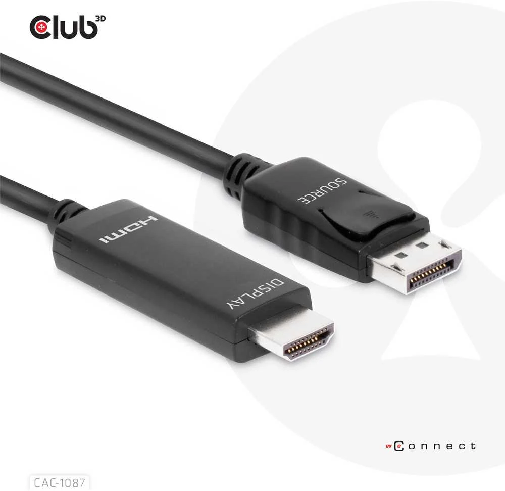 Club 3D DisplayPort į HDMI 4K120Hz/8K60Hz laidas – 3m