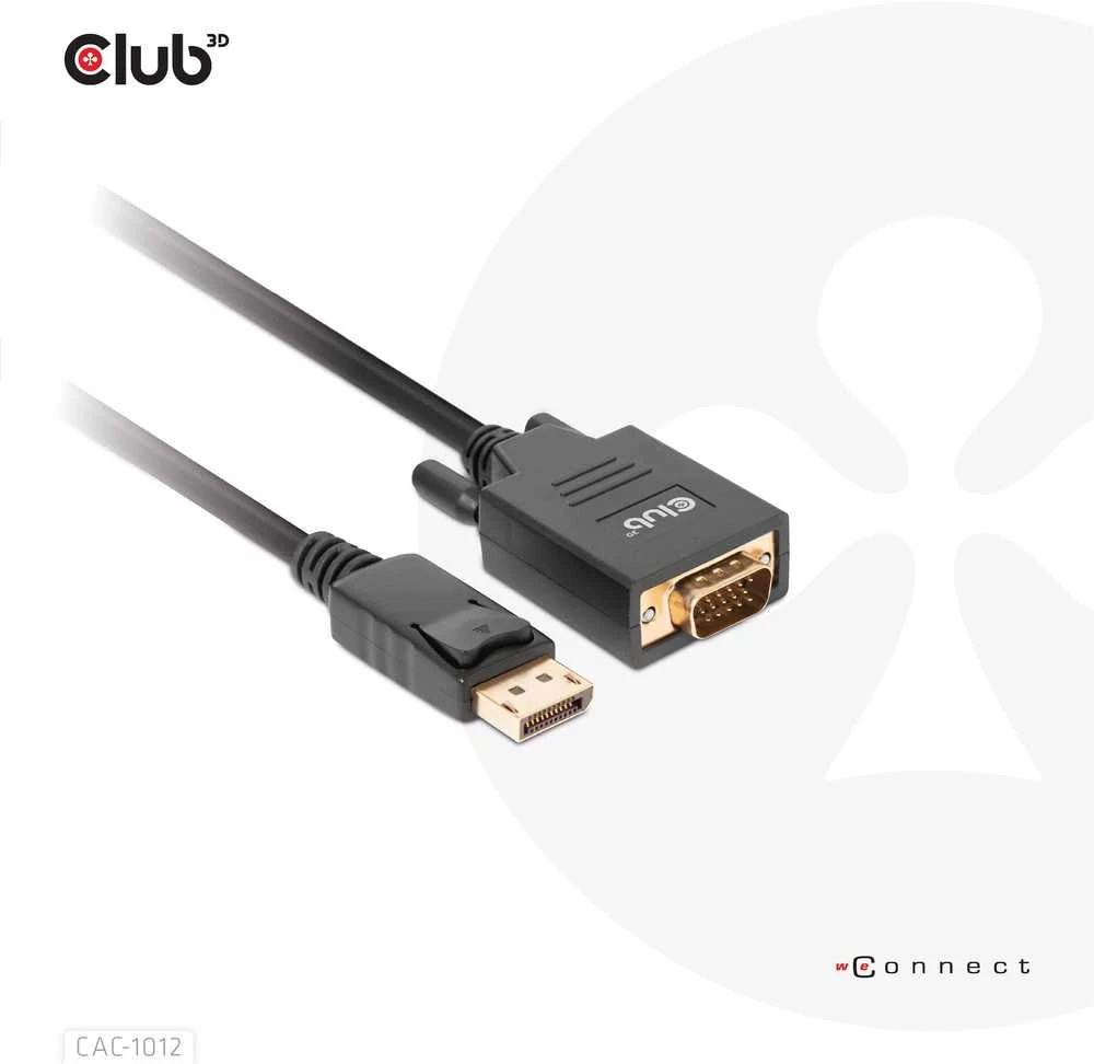 Kabelis Club 3D Club3D Kabelis DisplayPort > VGA St/St 2m mažmeninė prekyba