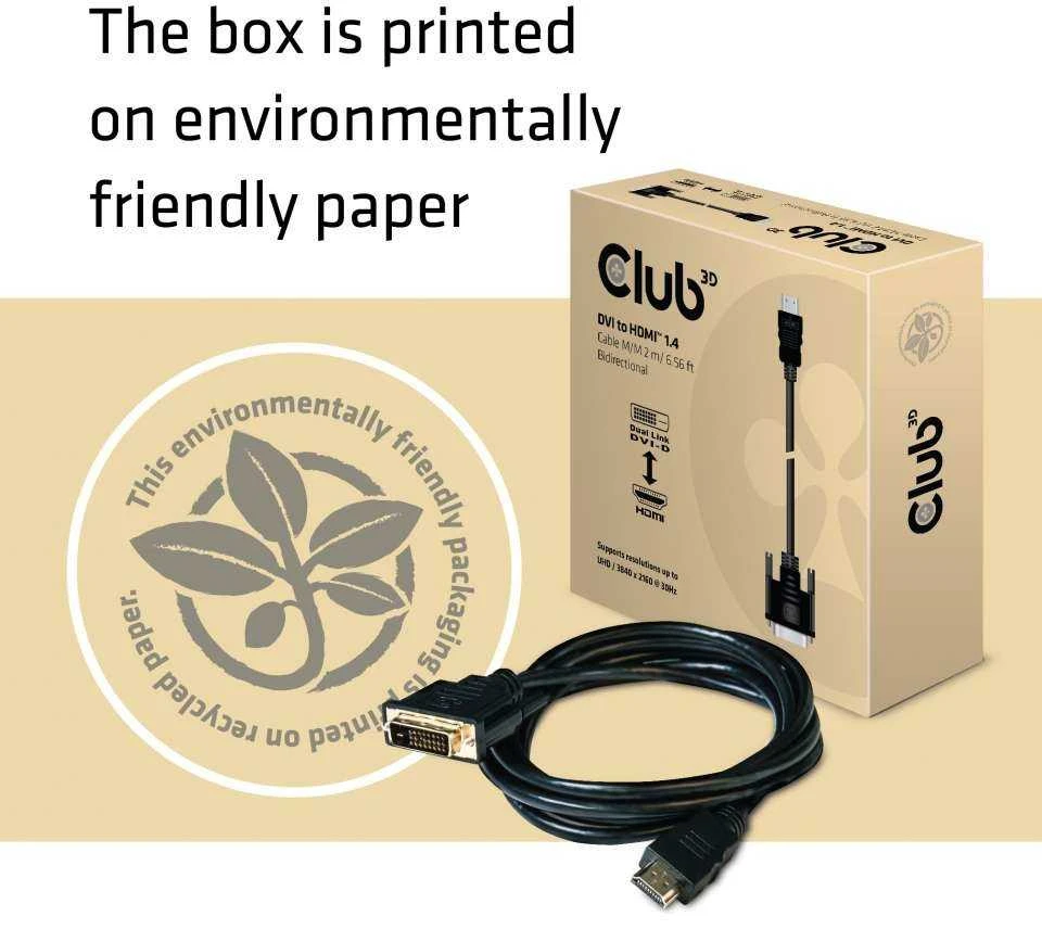 Kabelis Club 3D HDMI - DVI-D 2m juoda (CAC-1210)
