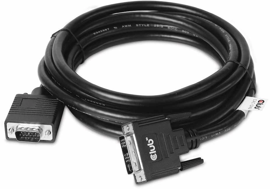 Club 3D DVI-A - D-Sub (VGA) kabelis 3m juodas (CAC-1243)