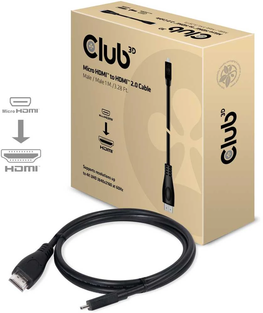 Club 3D Club3D Kabelis Micro HDMI HDMI 2.0